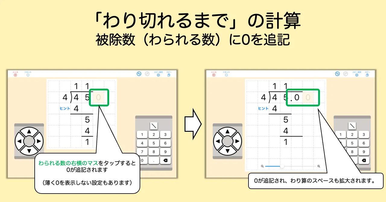 わられる数に0を追記する操作
