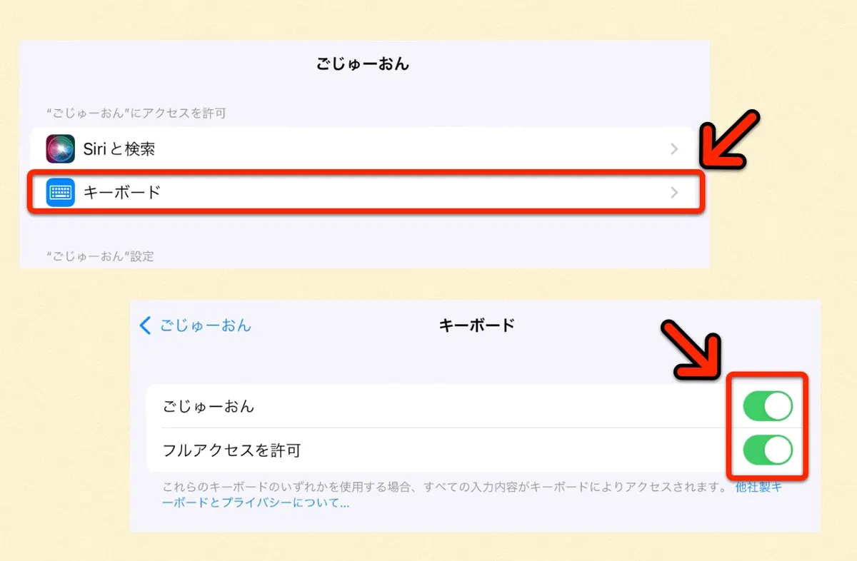 フルアクセスの設定