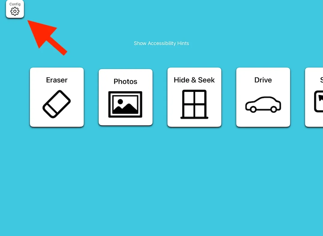 Settings button location