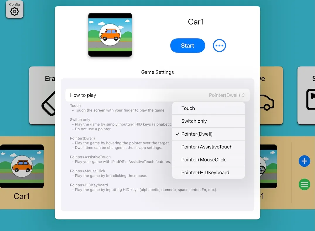 Game input settings