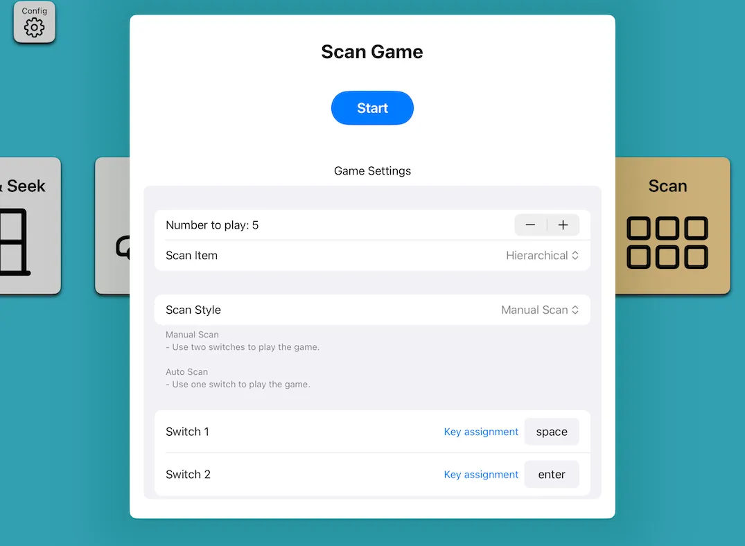 Scan game settings