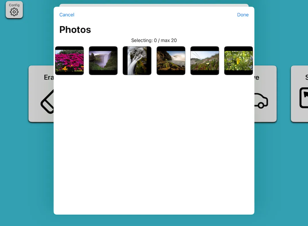 Photo selection screen