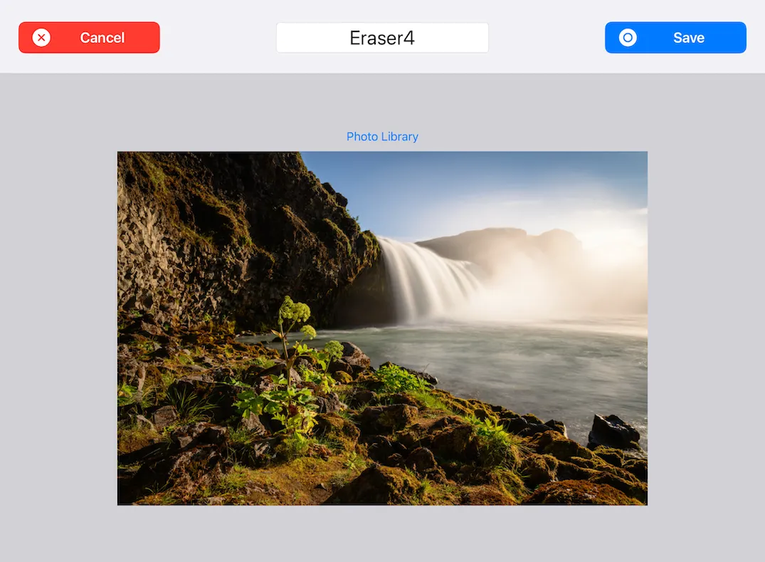 Photo editing screen